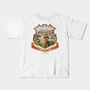 1876 Nebraska Coat of Arms Kids T-Shirt